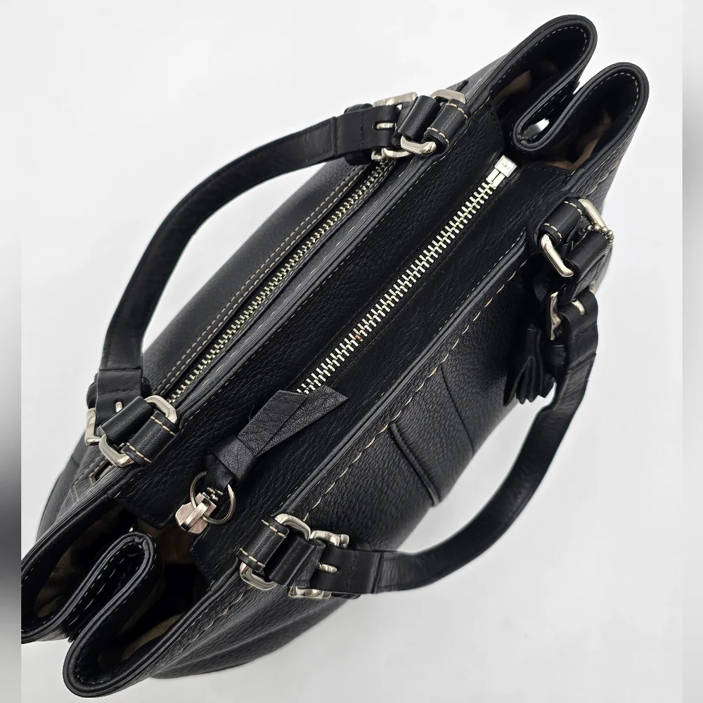 🌻VINTAGE!🌻Coach Y2K Hampton Luxury Tassel Satchel + Shoulder Chain Strap,Black - Picture 9 of 16